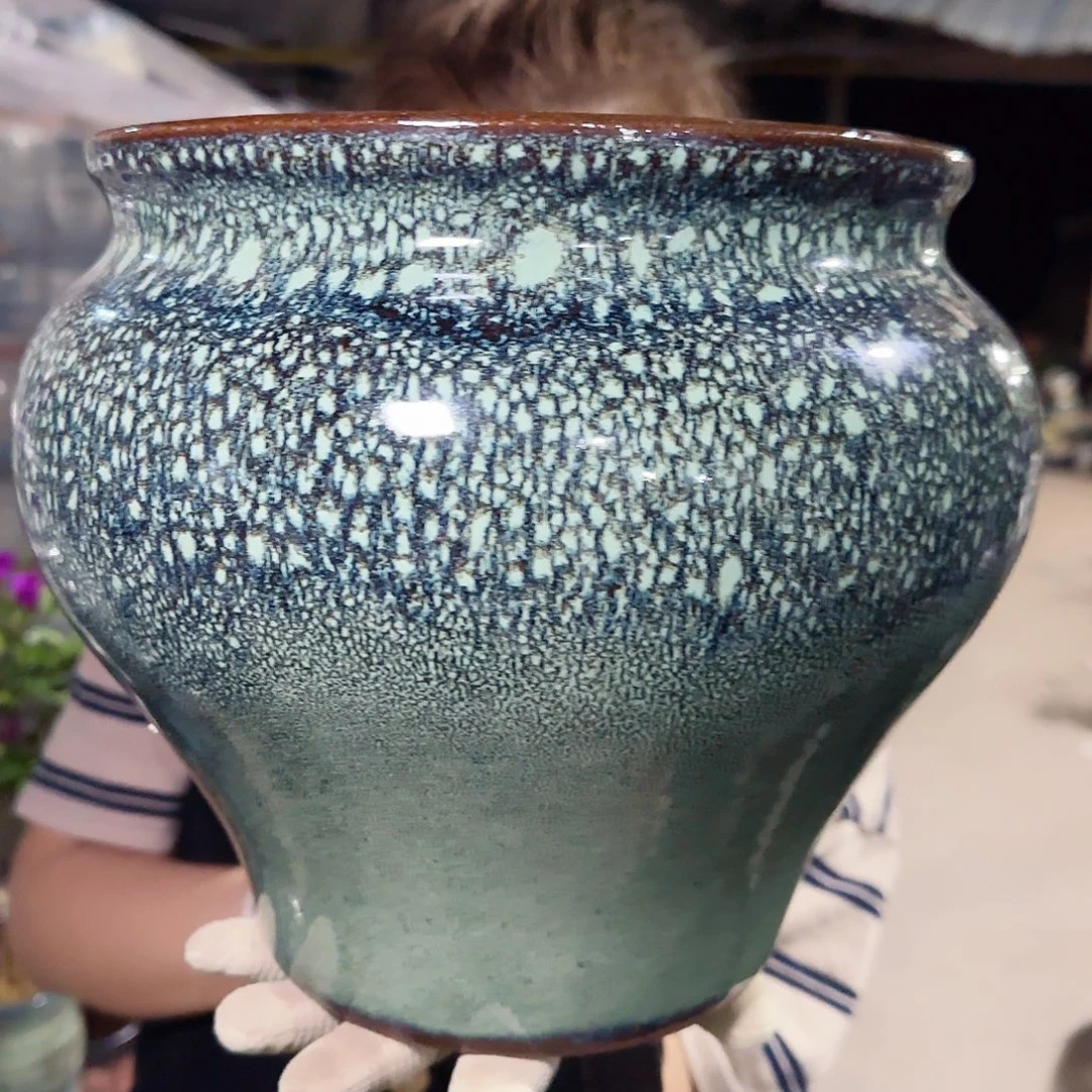 紫砂花盆高24口23