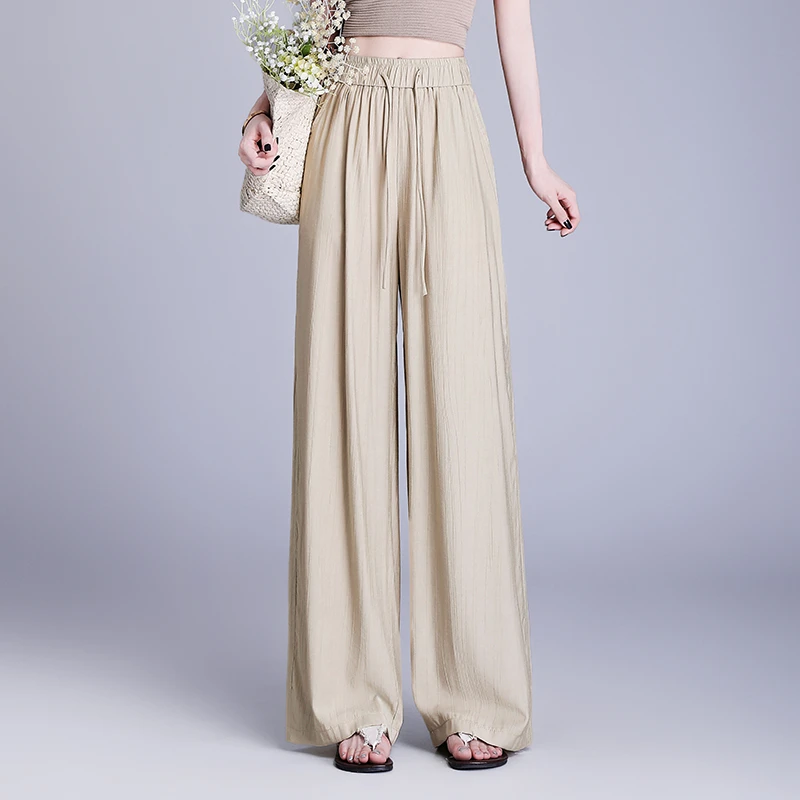 哥弟阿玛施正冰丝山本裤阔腿裤女夏季垂感宽松慵懒休闲薄款高腰裤
