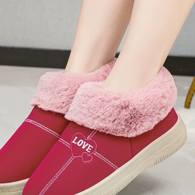 采购产品冬季袋跟棉女拖鞋，温暖羊毛衬里加厚棉男鞋，情侣款式，