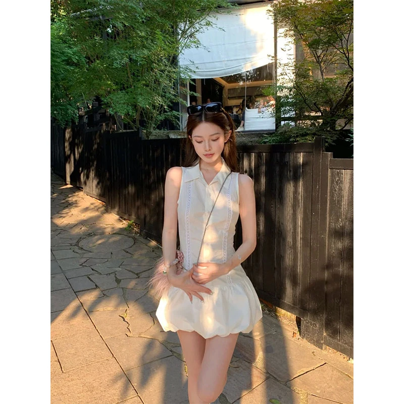 2025夏季时尚小众设计款简约风显瘦修身无袖气质时尚高级感连衣裙