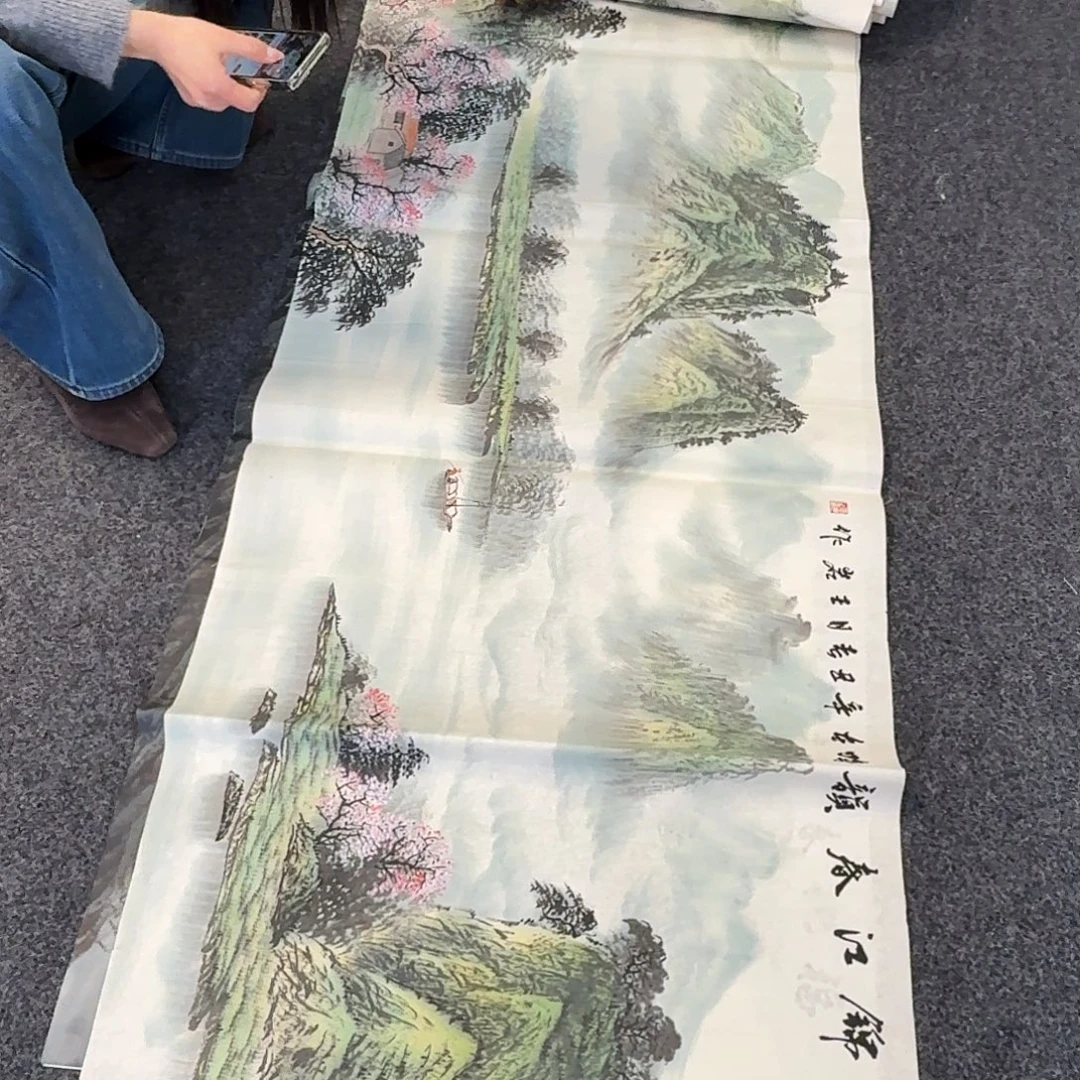 纯手绘国画作品好看小六尺
