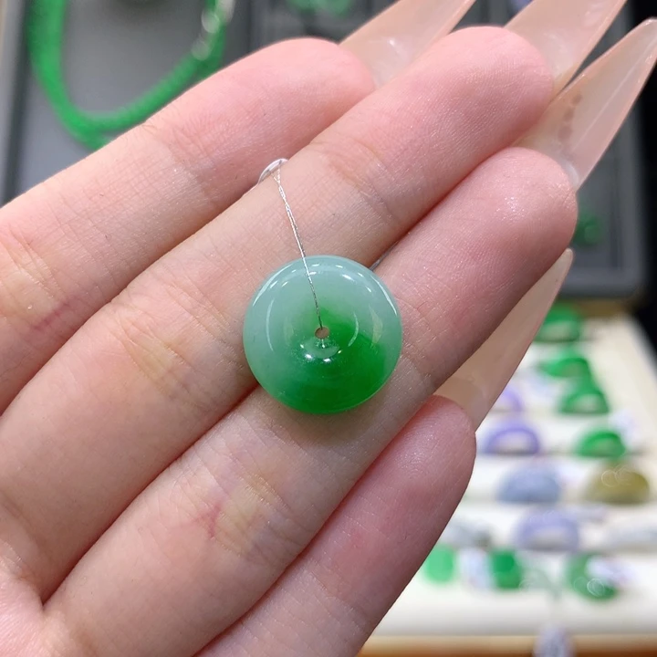 未镶嵌戒指翡翠平安扣白底青