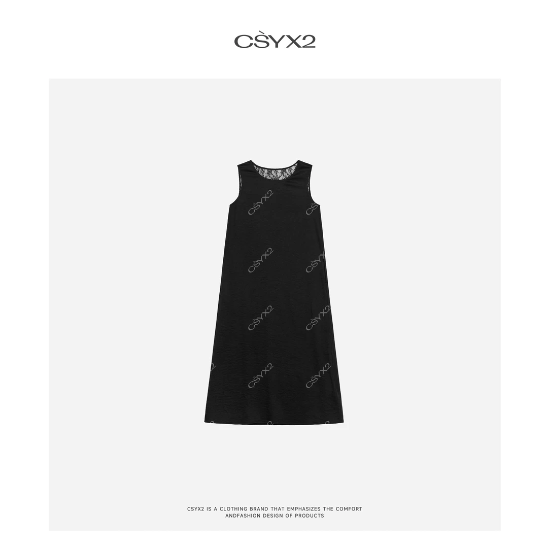 CsyX2-2025S/S夏季新款“巴黎背纱”蕾丝背无袖连衣裙CZ5XL020
