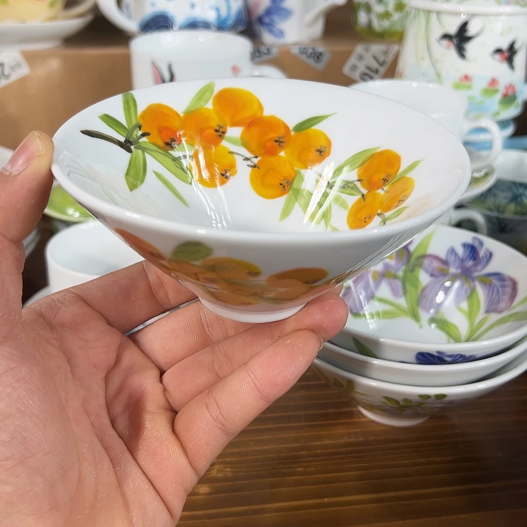 陶瓷景德镇高温釉下陶瓷5寸斗笠碗