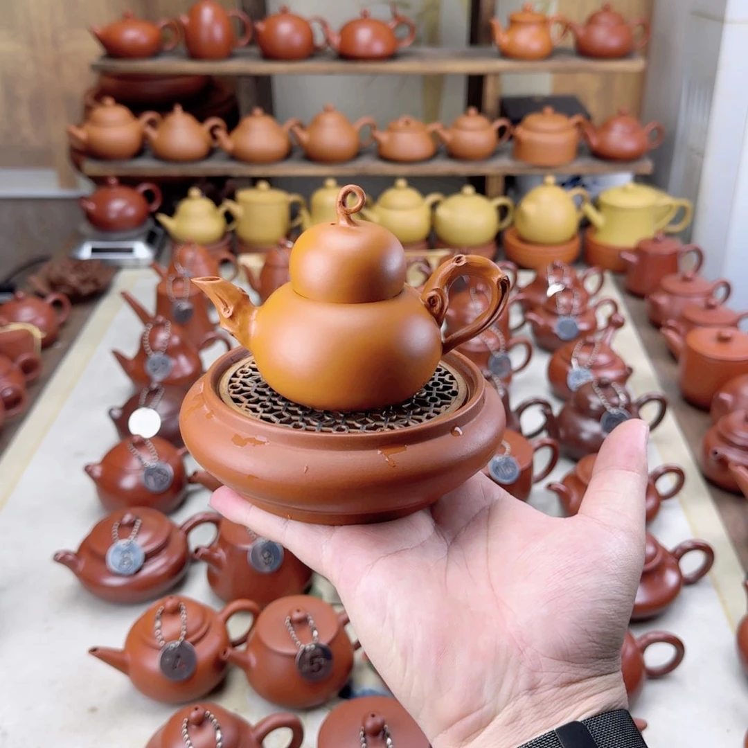 紫砂茶壶花器薄胎葫芦壶