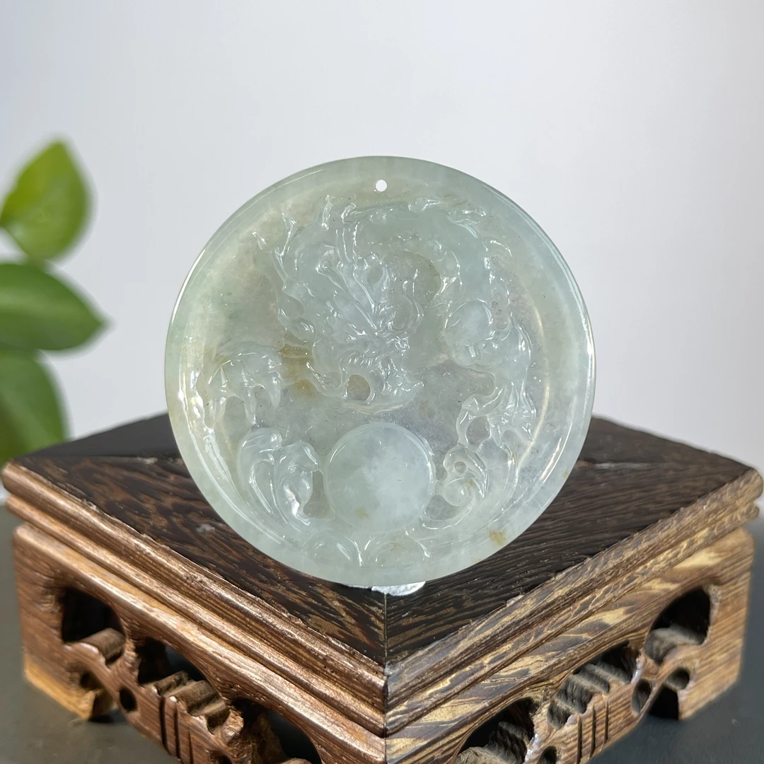 JXA25-126 天然缅甸A货翡翠 龙牌