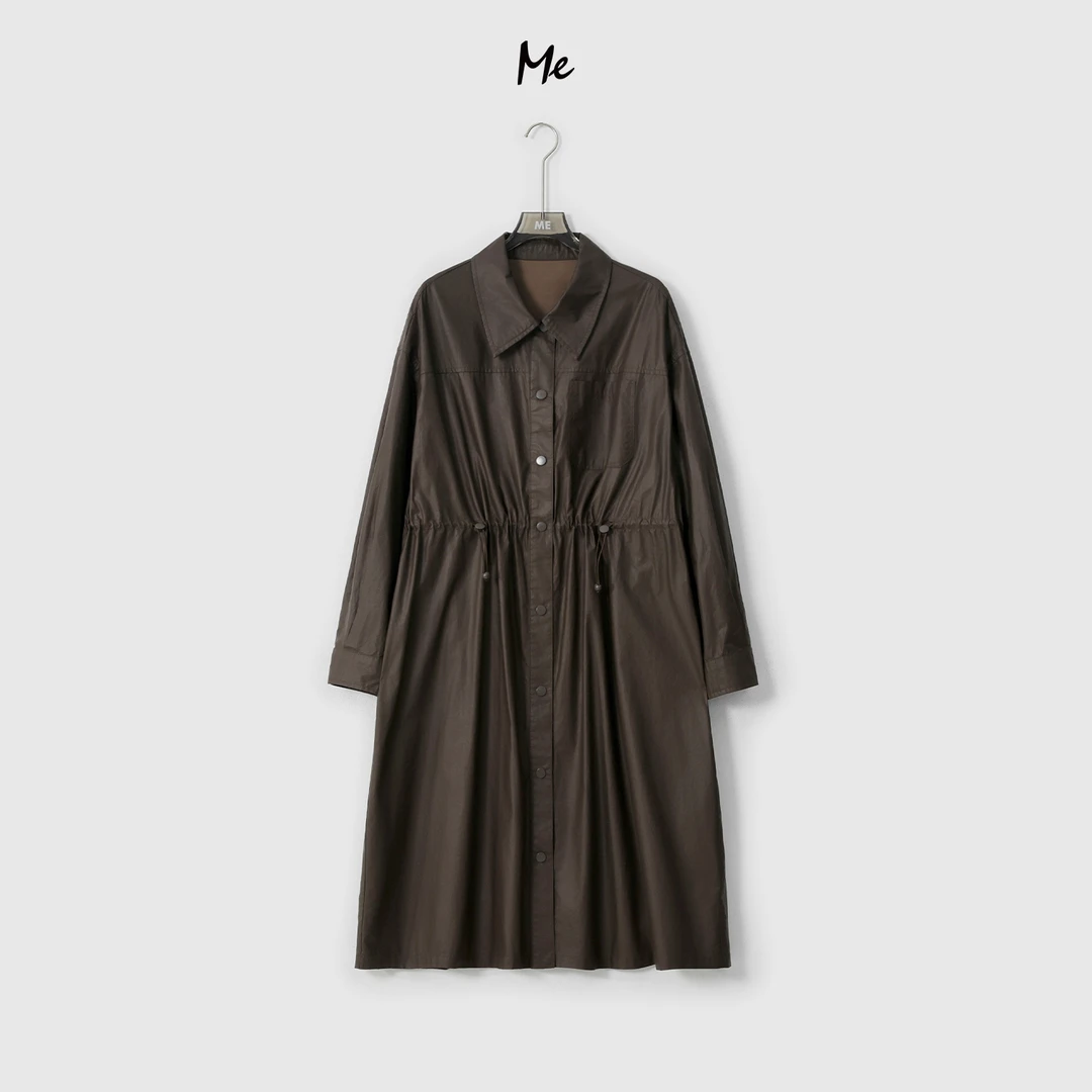 ME【H中古知性风衣】100棉轻薄高分子涂层老钱时尚百搭风衣MESA0786