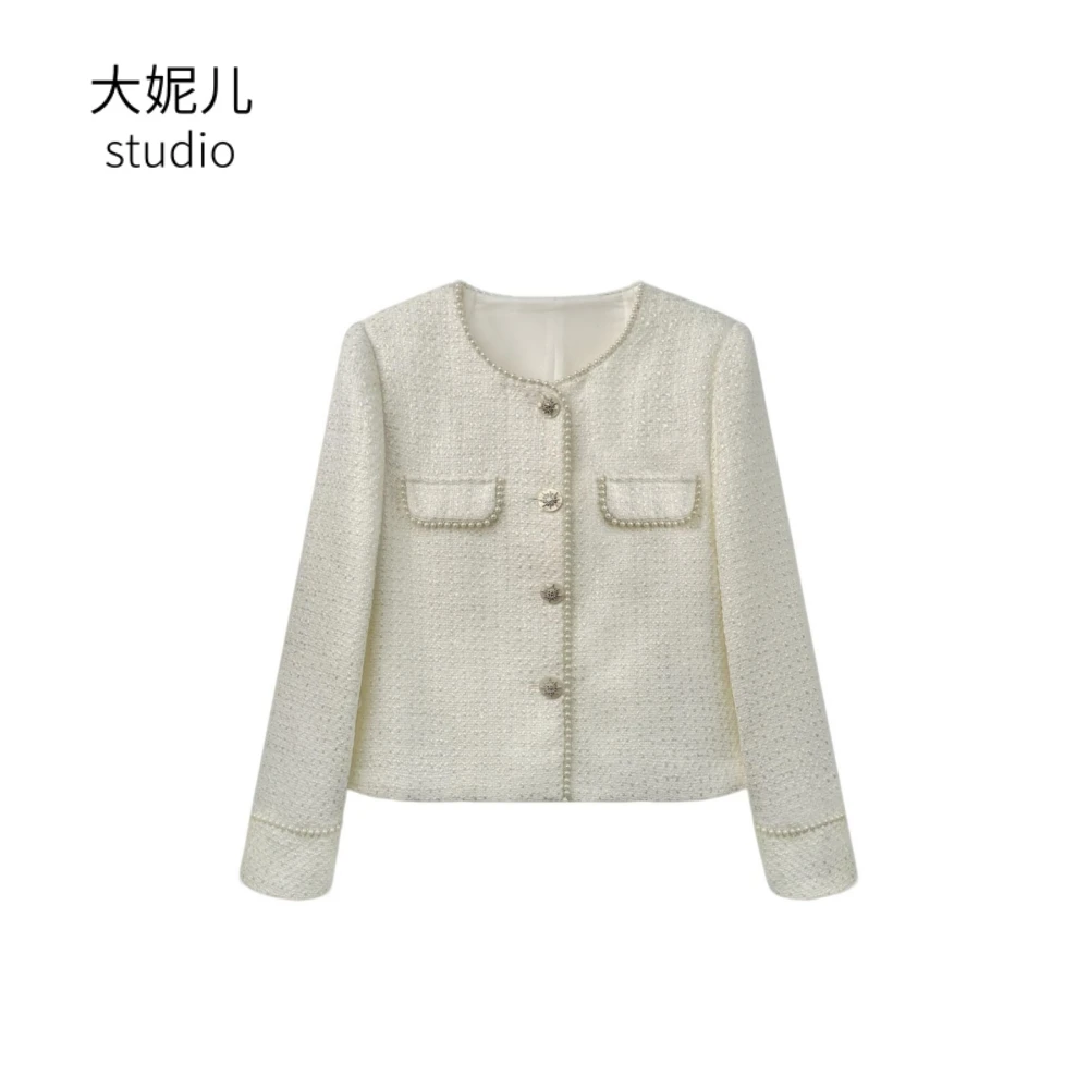 【珠光宝气】春秋新薄款重工钉珠优雅气质减龄小香风短外套女款上衣