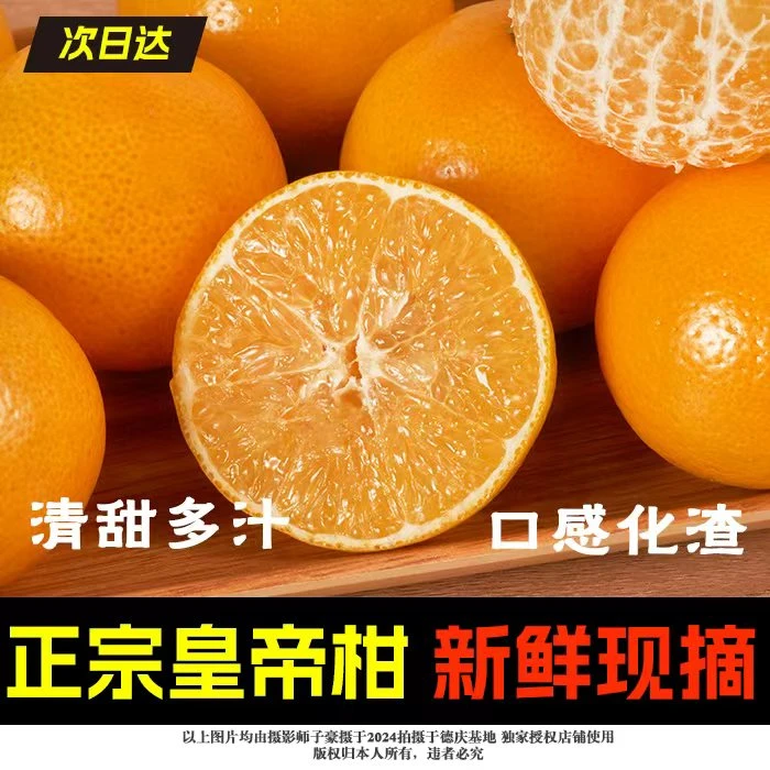 X【京东次日达】正宗皇帝柑新鲜现摘皮薄肉厚多汁当季水果广东省