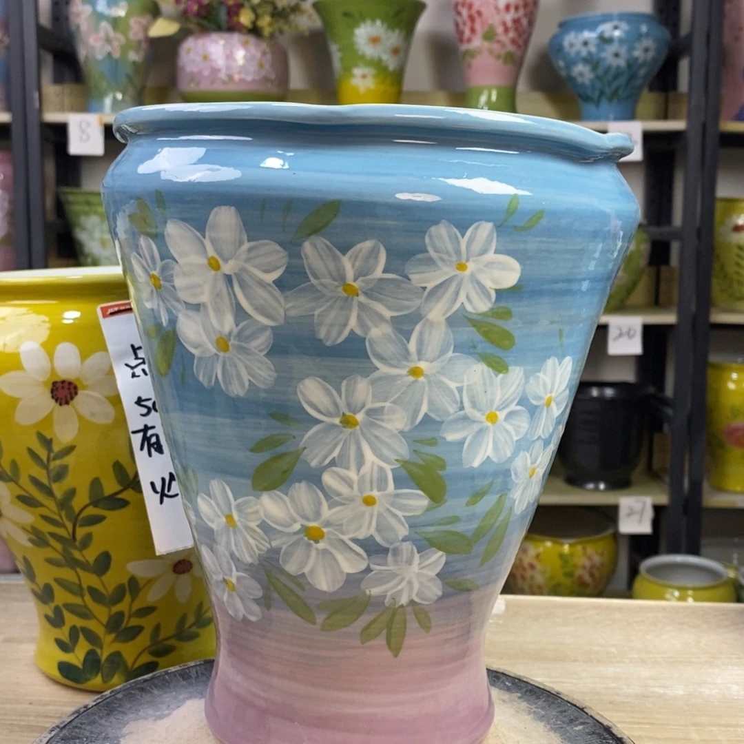 景德镇手工手绘陶瓷花盆
