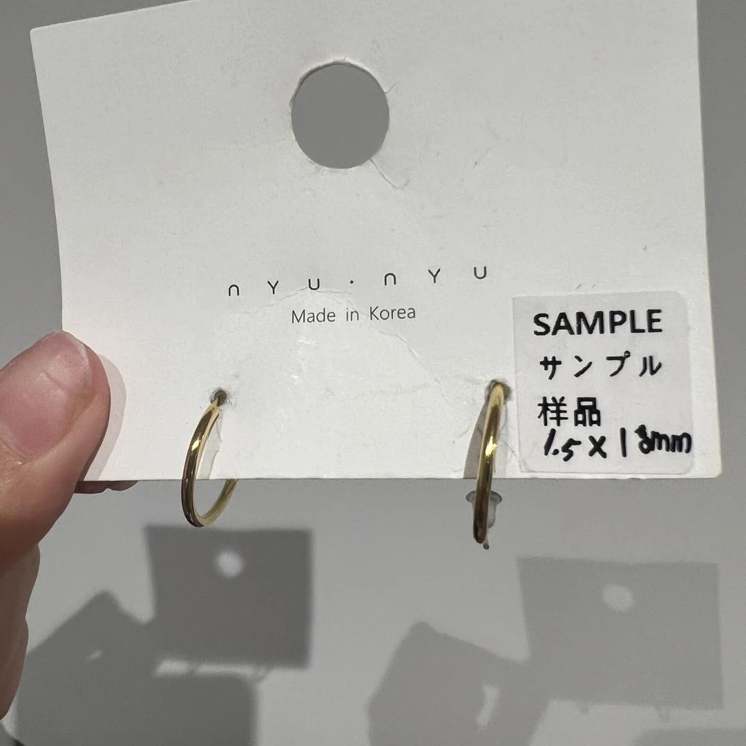 925银耳饰 1227 TJ韩国女装韩国直播代购925银 18mm耳圈饰品