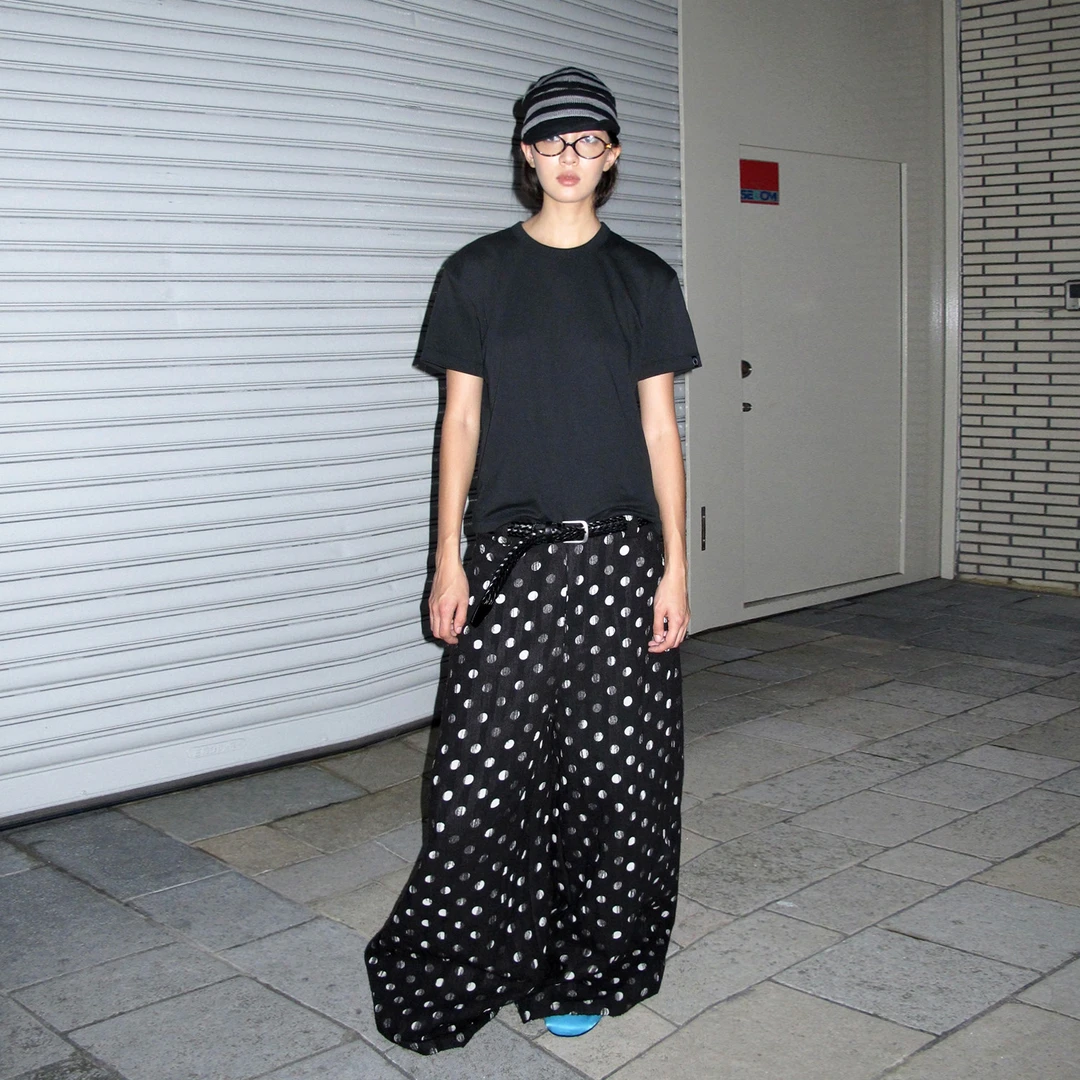ANTERIOR LOVED 黑色波点宽松阔腿休闲裤
