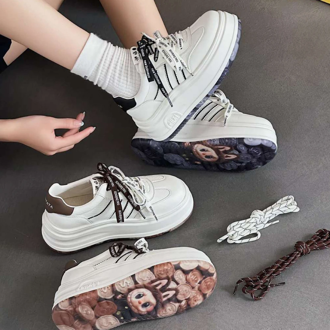 7055拉布布吸膜底秋薄款四季通用时尚休闲鞋小白鞋小众厚底