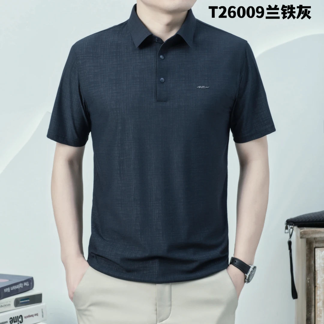 夏季纯色短袖立领T恤透气户外半袖polo弹力冰感