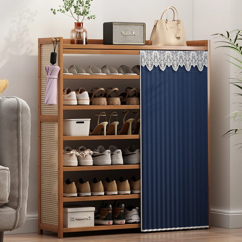 简易多层塑藤鞋架家用经济型门口防尘鞋柜出租房宿舍鞋子收纳神器