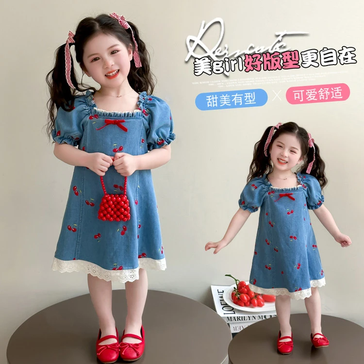 女童连衣裙夏季2025新款独特绝美洋气儿童牛仔裙子女孩夏日穿搭潮