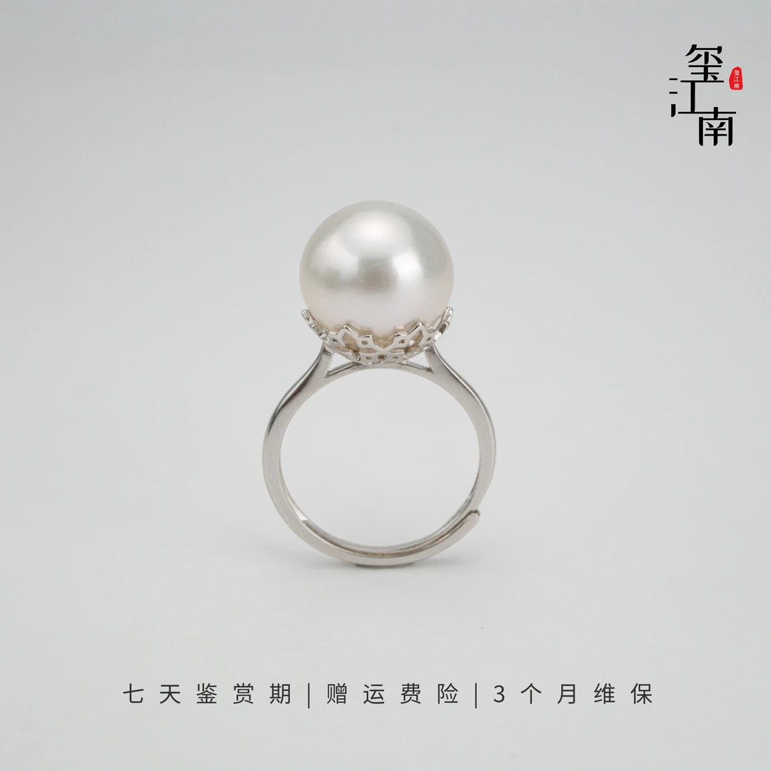蓝玫瑰戒指｜淡水珍珠S925银戒指简约时尚12～14mm FJ041