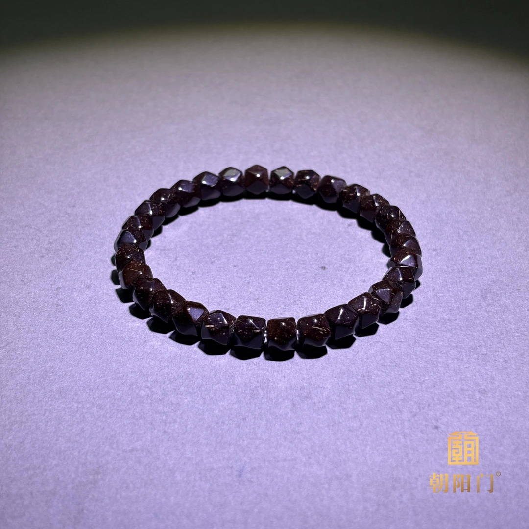【D7869】“唐八棱”原生态椰蒂手串 9*7.7mm 左右精工有棕线棕眼