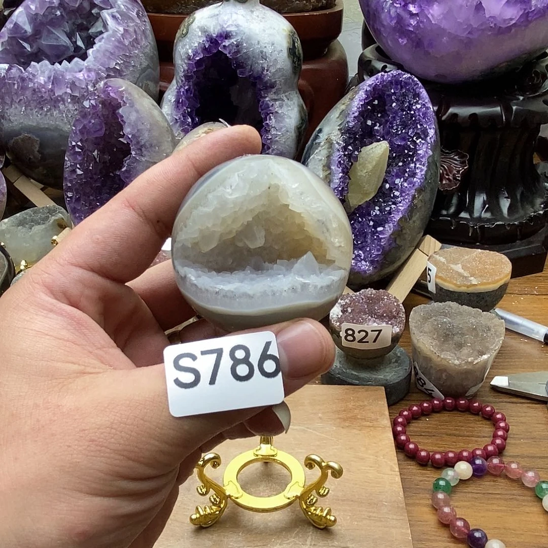 紫晶摆件未镶嵌全抛牙软开口笑