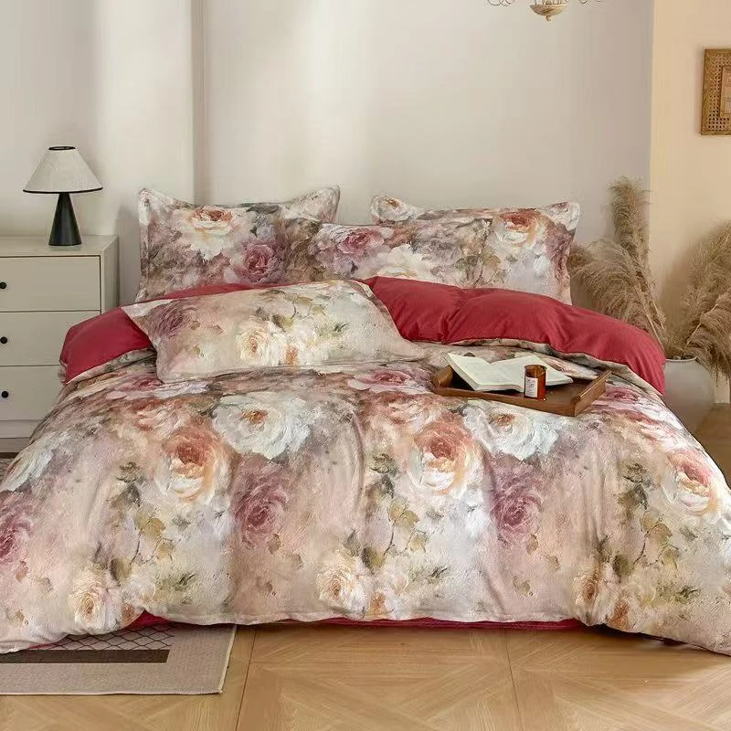 【试睡30天】2025款秋冬厚款印花床品套件轻奢印花四件套 浓情牡丹