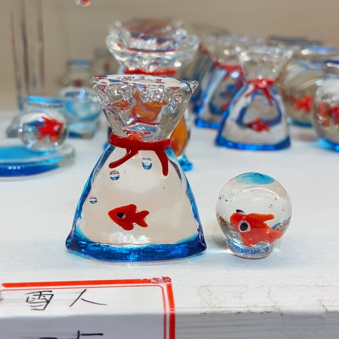 琉璃手工艺品金鱼袋子