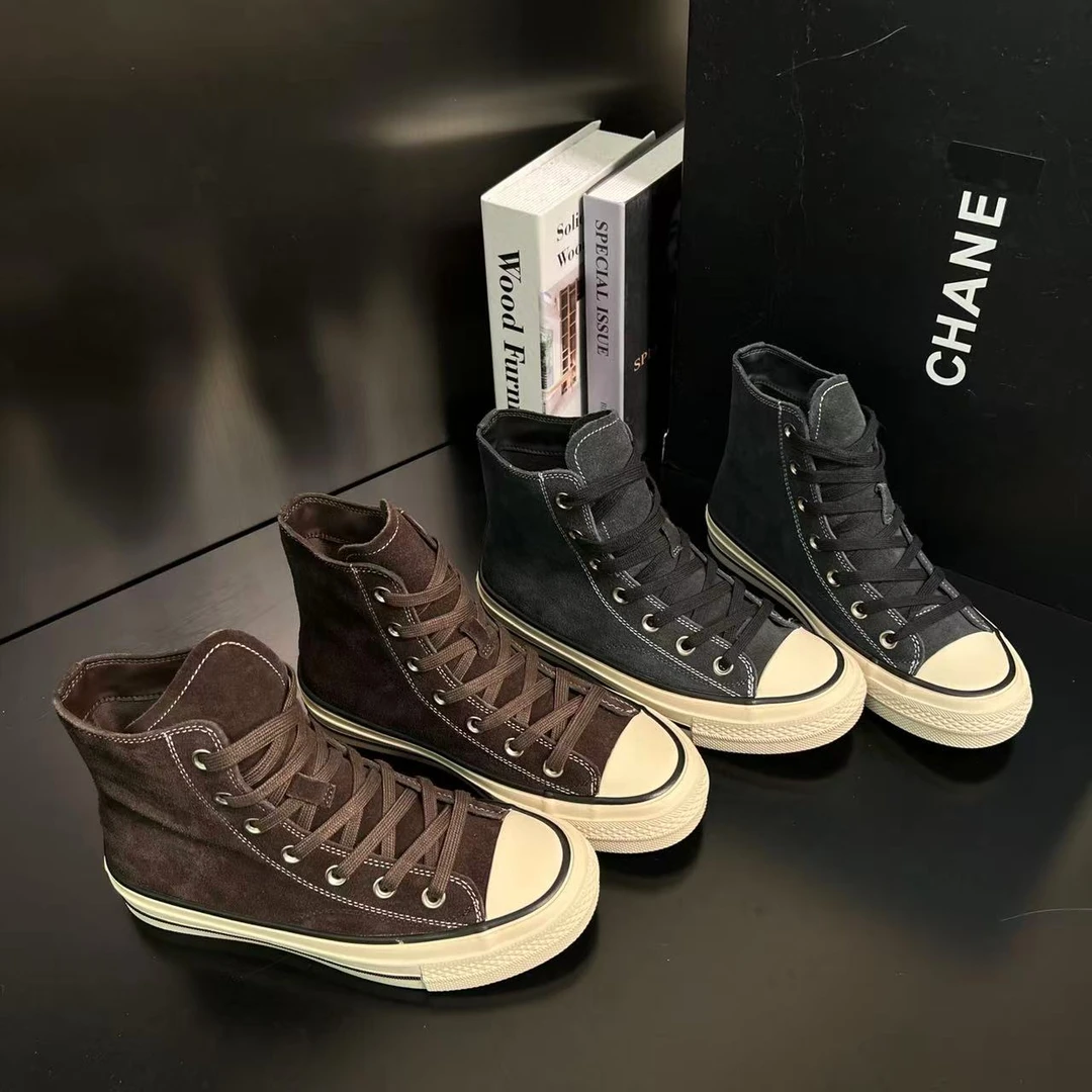 【上岛冰茶】2025秋季新款磨砂皮复古高帮鞋女时尚百搭QN72-781