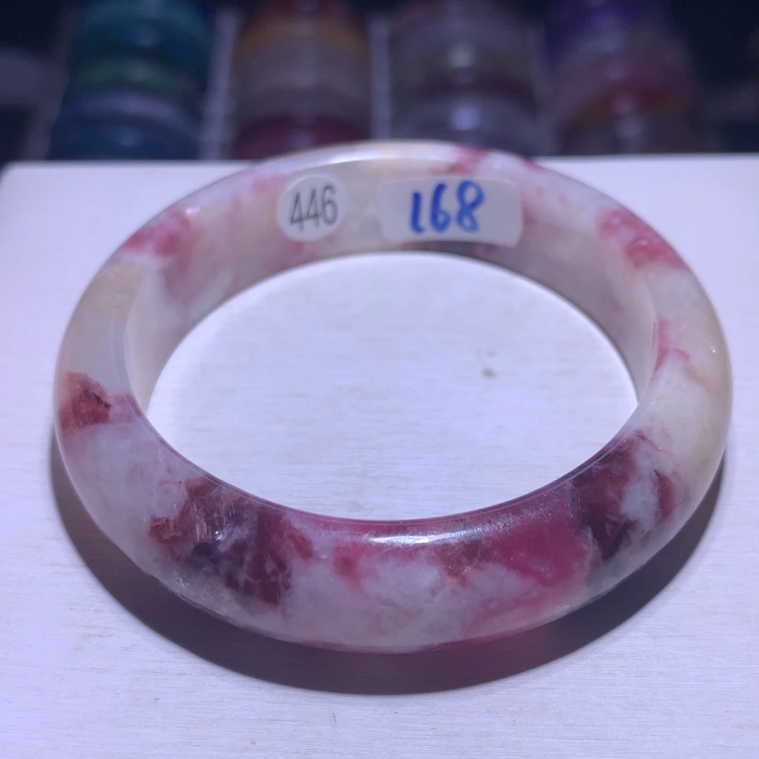 银S925镶嵌手镯水晶香芋奶盖58.6圈446