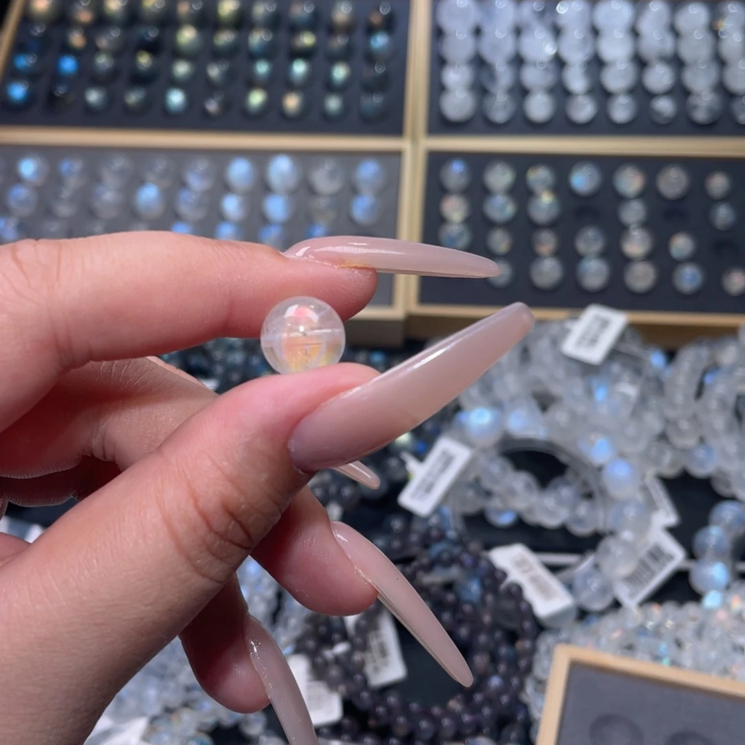 未镶嵌颈饰长石A****?马岛幻彩月光石单珠11.3mm