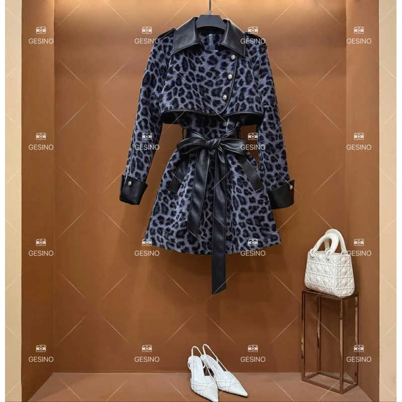 【闵闵】秋冬小香风法式时尚复古中长款翻领外套气质女QD-2024817