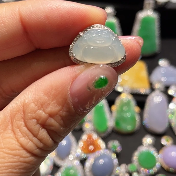 翡翠银S925镶嵌颈饰