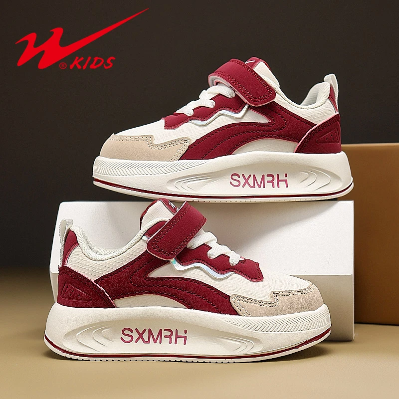 双星儿童运动鞋秋季透气网面男童鞋防水皮面女童鞋软底中大童鞋