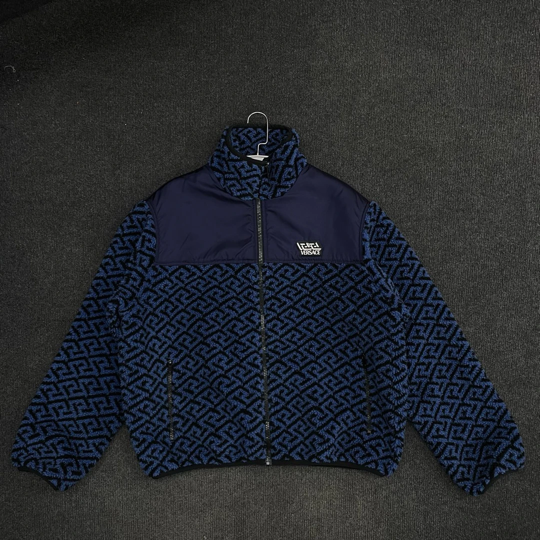 99新 VERSACE/范思哲 尼龙拼接摇粒绒外套/尺码46