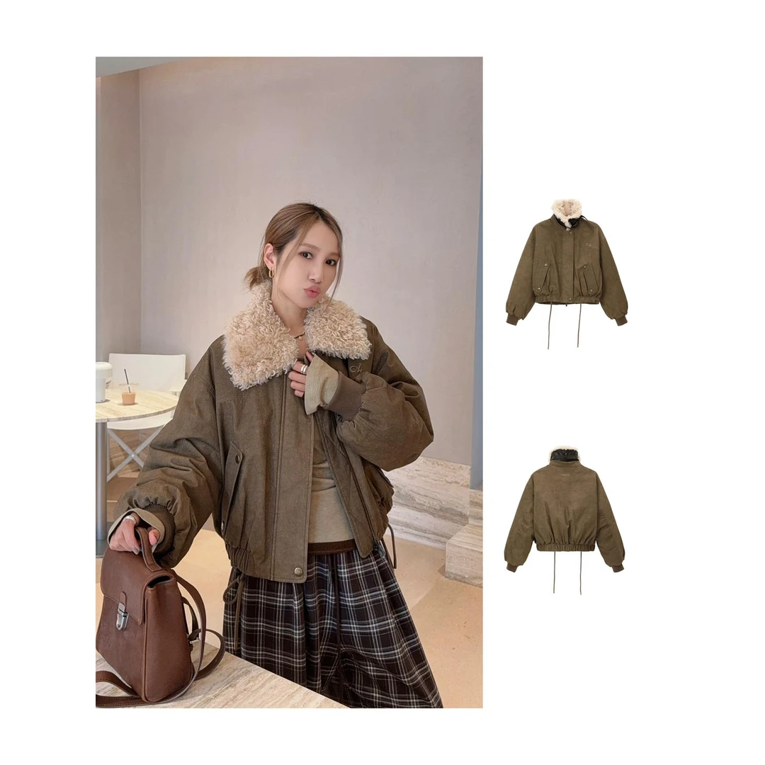 AVVENN2025冬复古毛领夹克短羽绒服女3290dopdop买手店