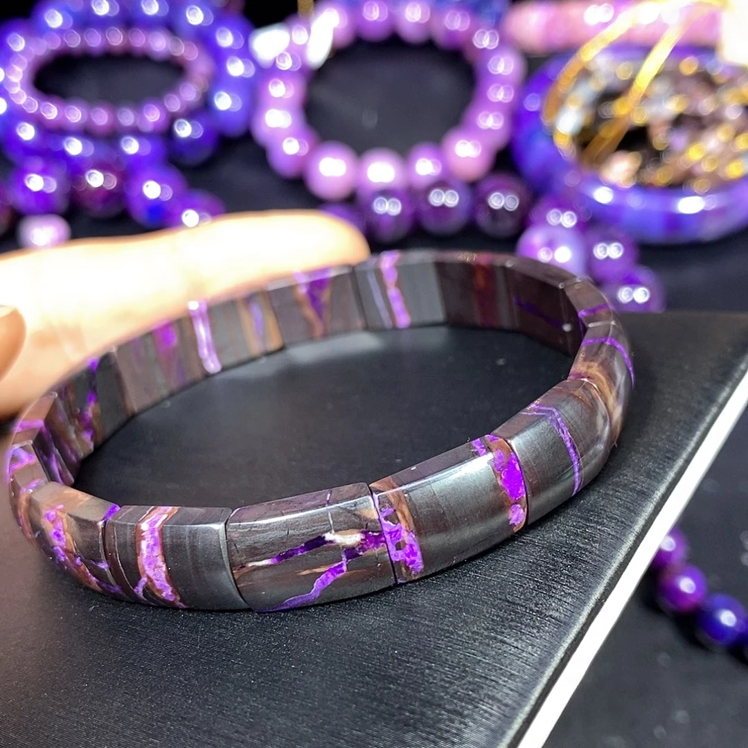 苏纪石（舒俱来）未镶嵌南非舒俱来丝绒镯排