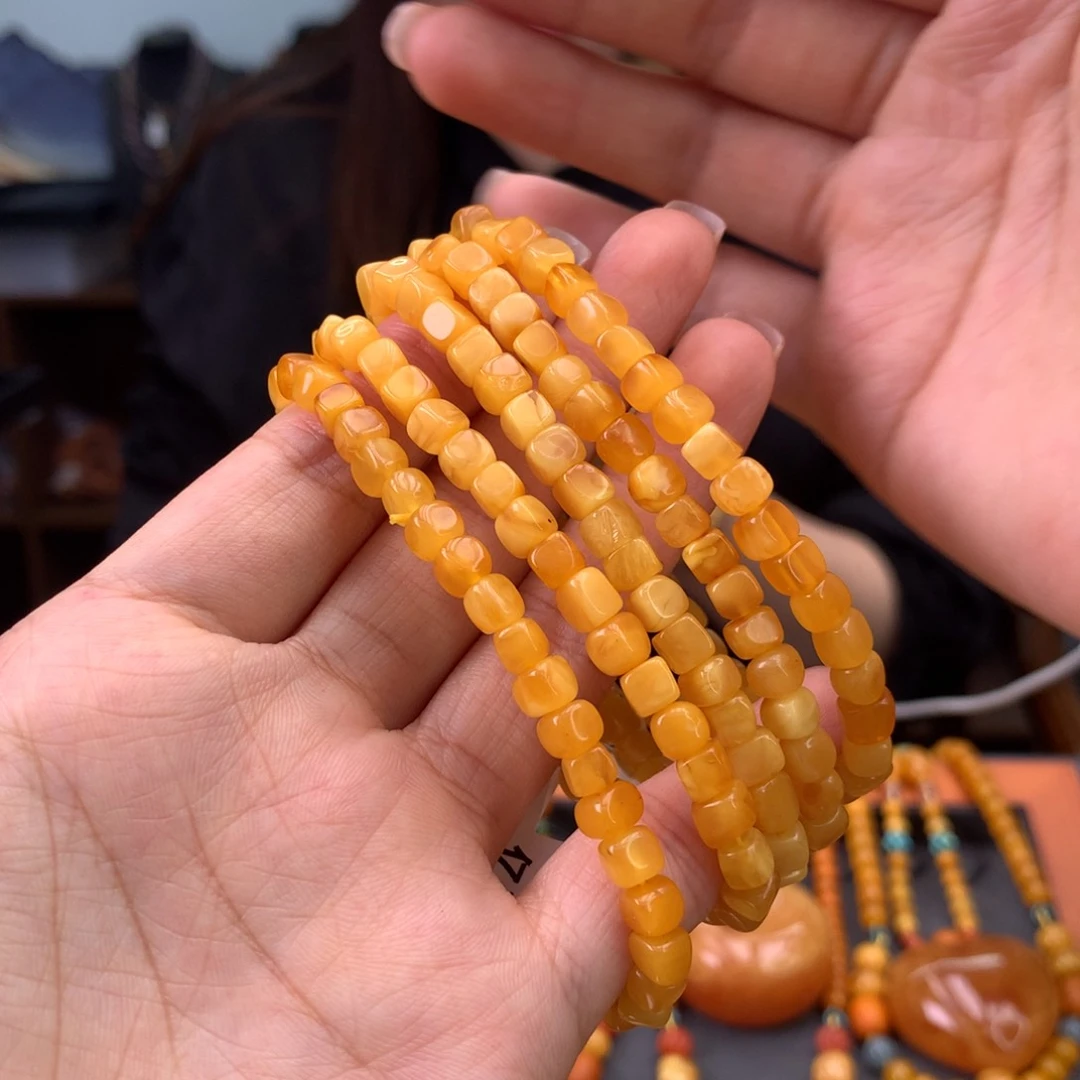 未镶嵌蜜蜡手串多样性发一