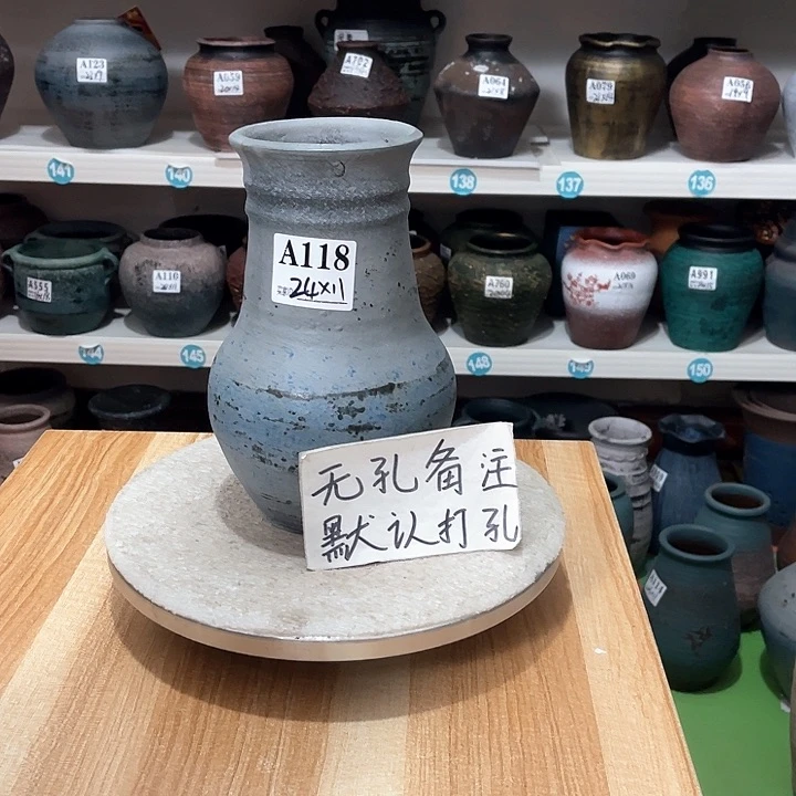 红陶手工制作工艺花盆