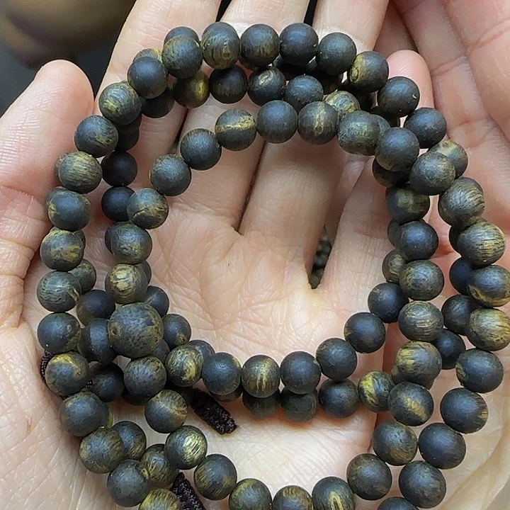 沉香手串+0.6沉水圆珠多圈17.8克