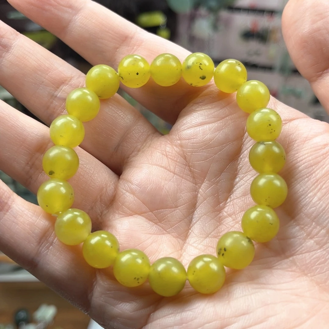 岫玉未镶嵌发饰珠子直径10毫米左右