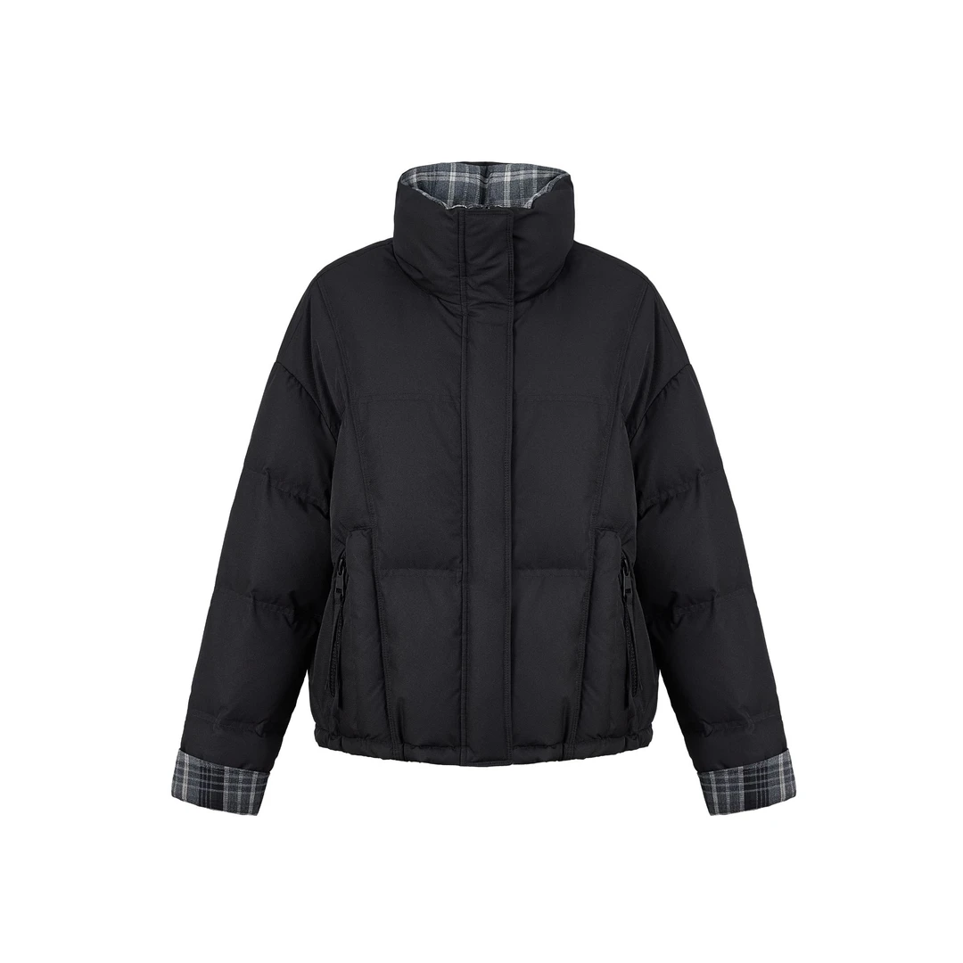 【大眼妹儿专属】2025年新款女士时尚拼格子泡芙系列羽绒服25Y047