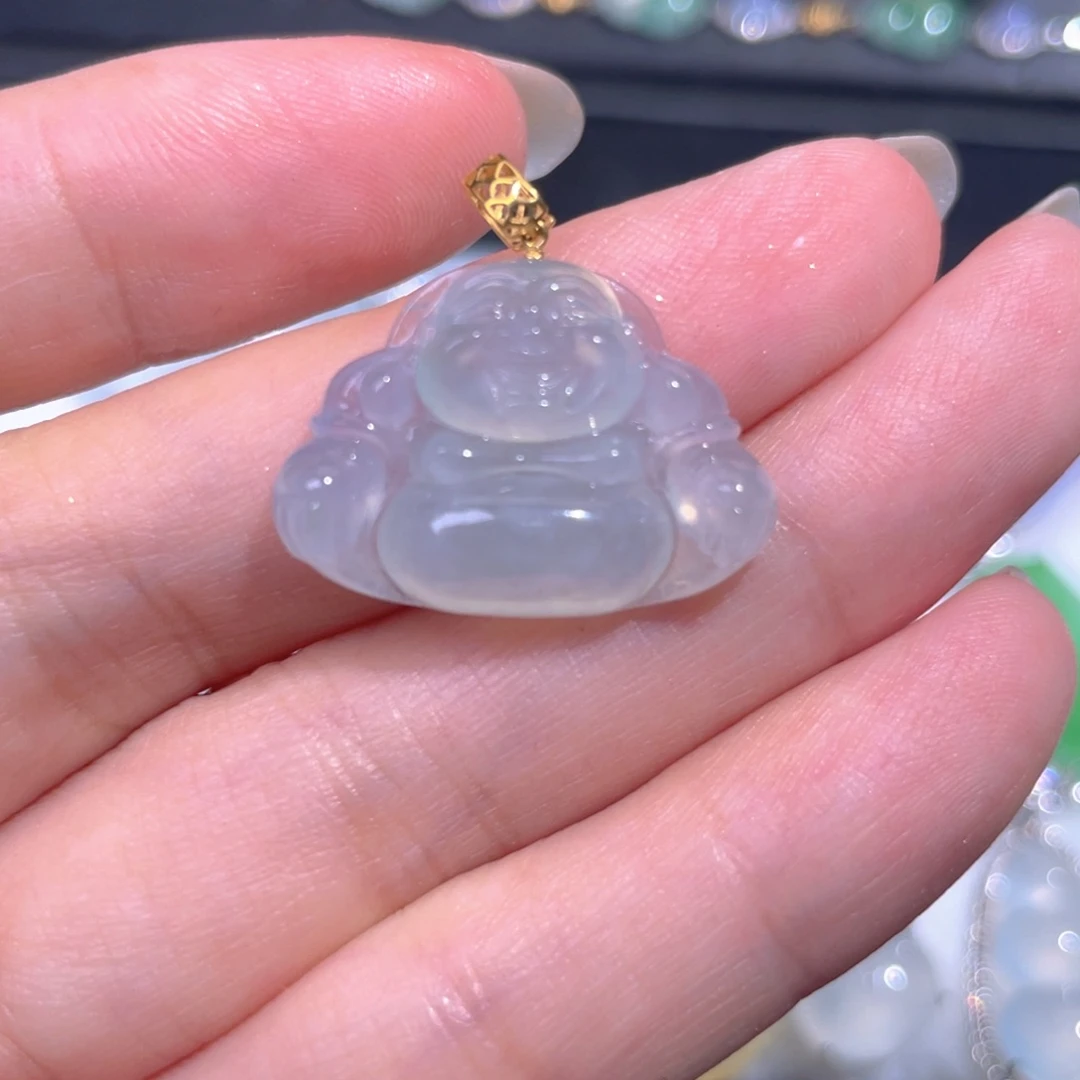 颈饰18K金镶嵌翡翠翡翠