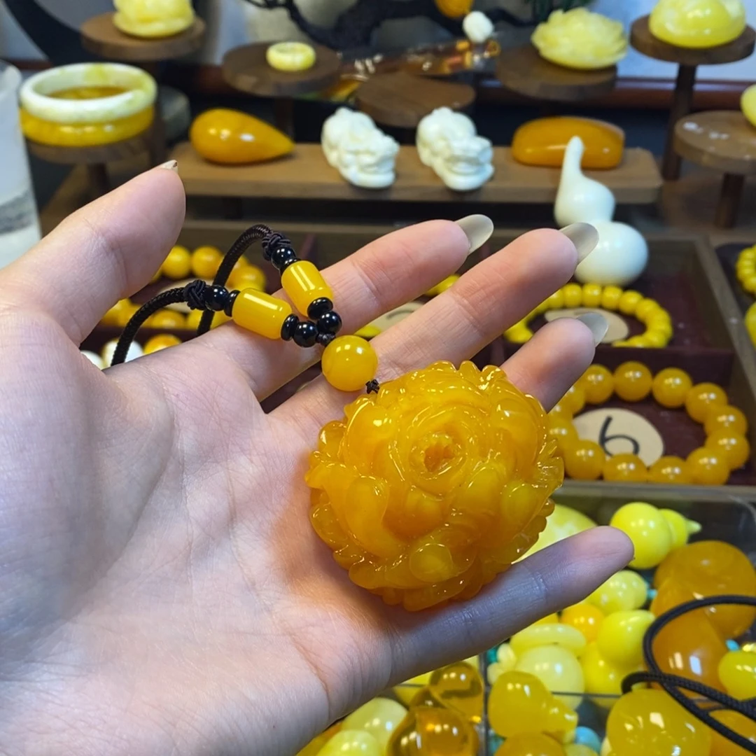 落***幕老腊牡丹吊坠一个