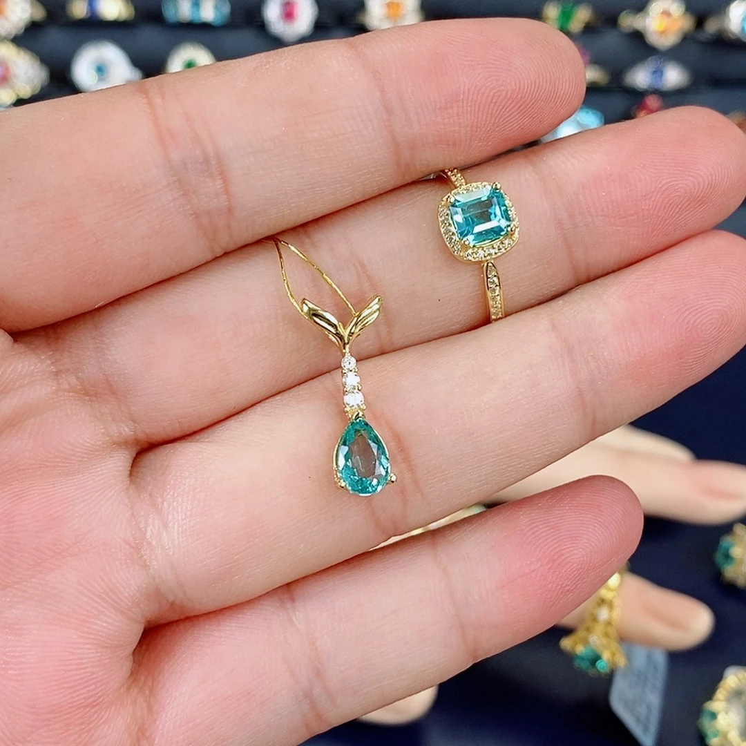 爱***天吊坠磷灰石银S925镶嵌