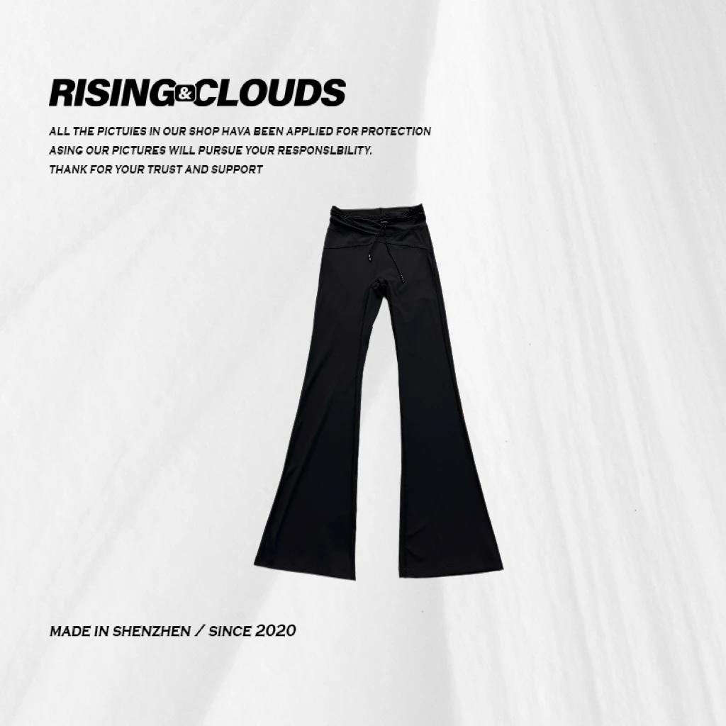 RISING&CLOUDS【小云姐】夏季显瘦舒适百搭超模微喇裤050137