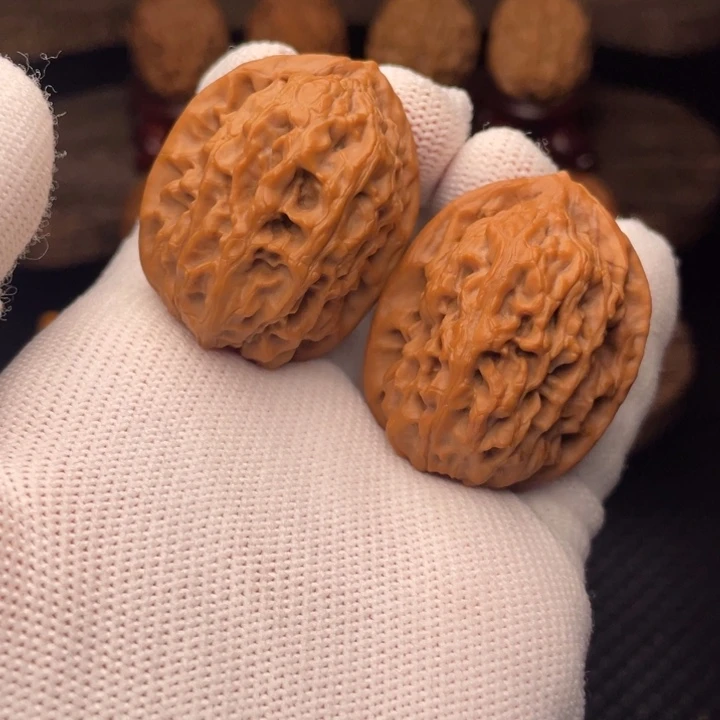 文玩核桃把件秦岭野生山魄系列龙夔32尖小修