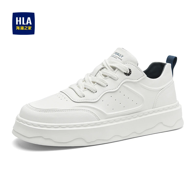 HLA/海澜之家小白鞋男款2025秋冬新款时尚百搭休闲板鞋厚底增高鞋