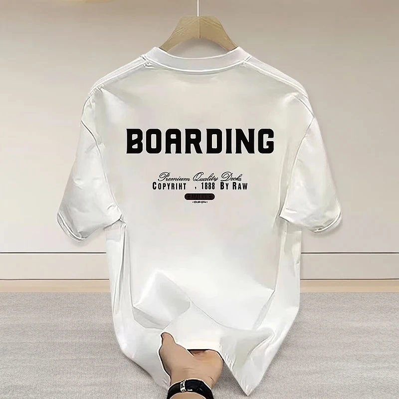 仓石一树美式重磅印花短袖T恤男士夏季潮流宽松休闲圆领半袖上衣