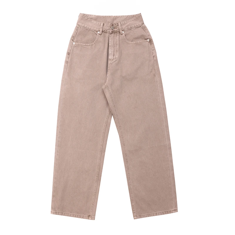 Lookun 珊瑚粉末 长裤直筒裤休闲裤百搭牛仔裤情侣复古春秋男潮流