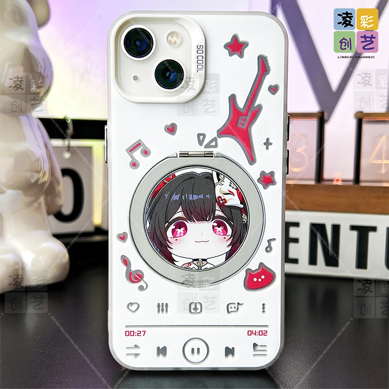 凌彩创艺手机壳适用苹果华为小米vivo崩铁呆萌花火支架彩银壳