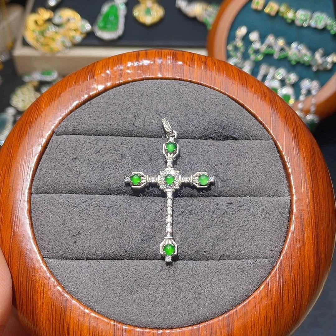 翡翠银S925镶嵌颈饰