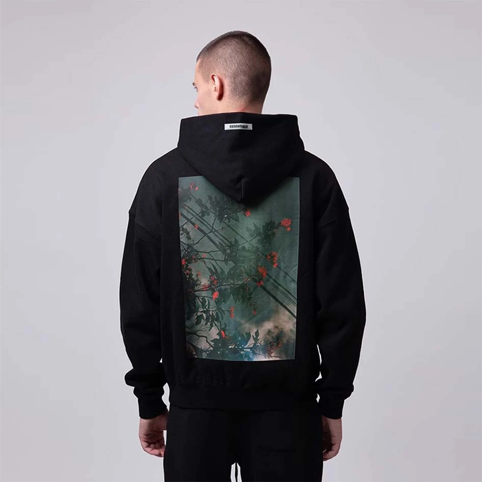 ESSENTIALS卫衣FOG花卉印花vintage美式加厚保暖情侣连帽衫外套